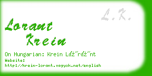 lorant krein business card